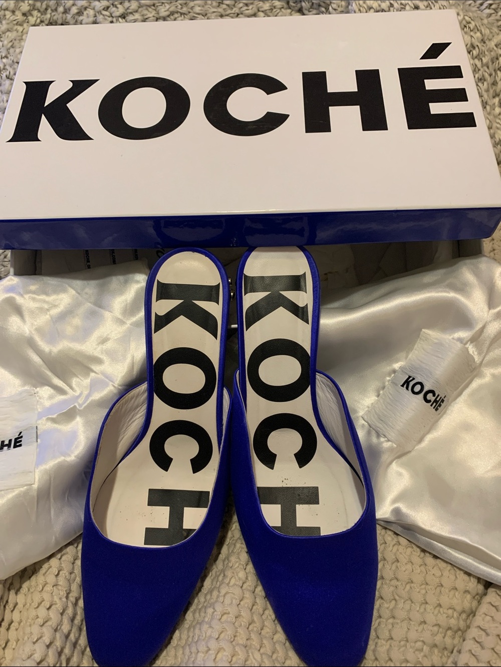 KOCHE Electric Blue Pointed-Toe Mules - Women Shoes PLEASE READ BELOW Size 40
